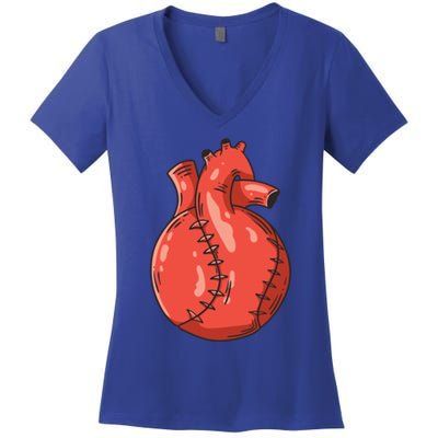 Baseball Heart Gift Women's V-Neck T-Shirt