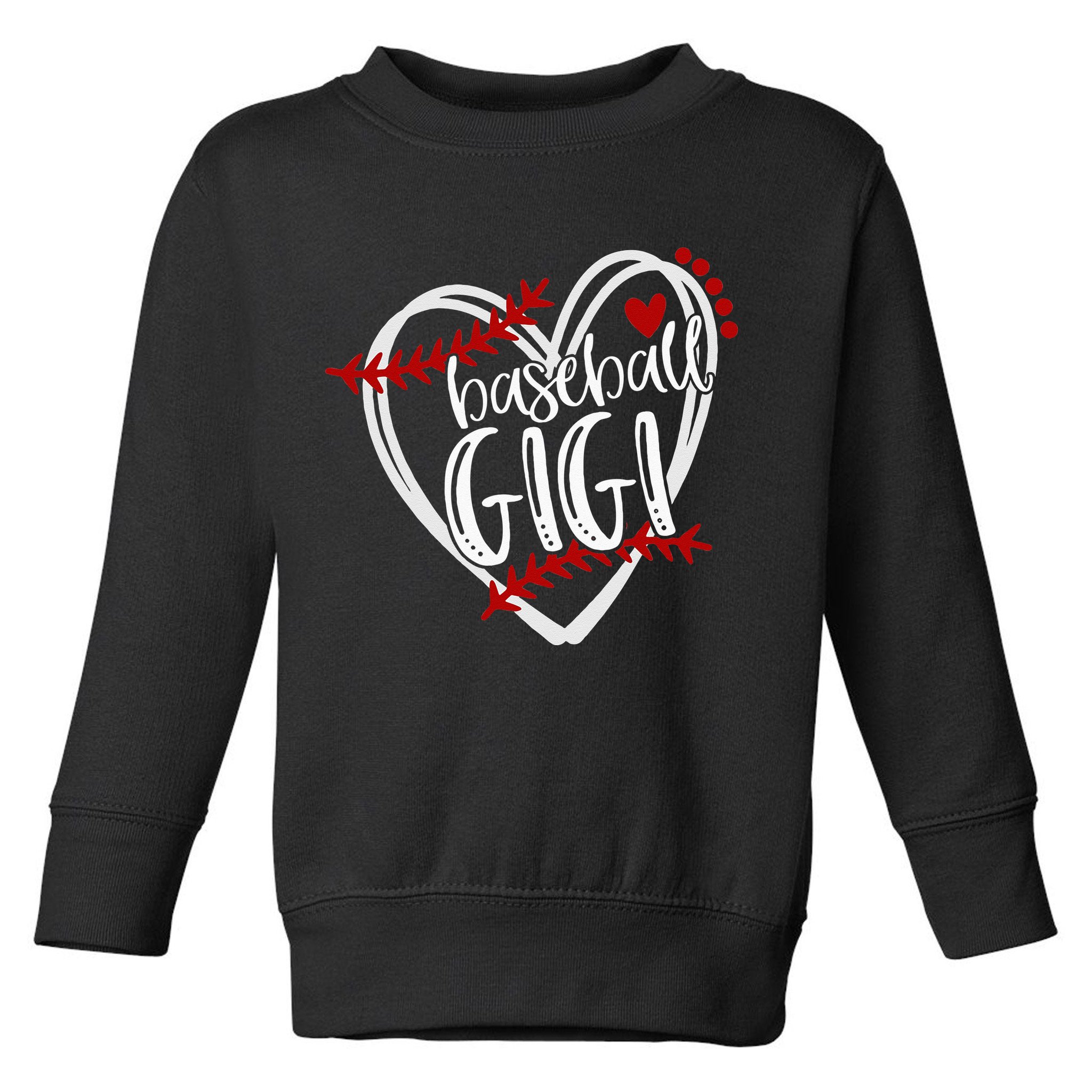 Baseball Heart GIGI Grandma T Trendy Toddler Sweatshirt