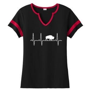 Buffalo Heartbeat Gift For Men Women Tamaraw Bison Lover Ladies Halftime Notch Neck Tee