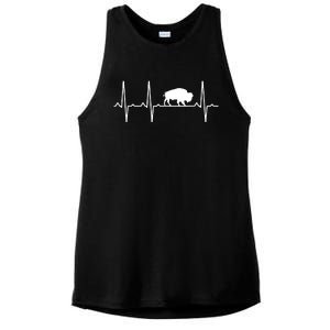 Buffalo Heartbeat Gift For Men Women Tamaraw Bison Lover Ladies PosiCharge Tri-Blend Wicking Tank