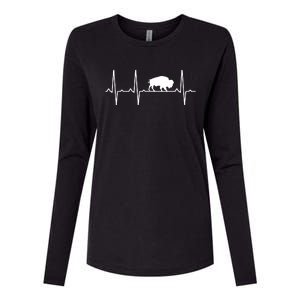 Buffalo Heartbeat Gift For Men Women Tamaraw Bison Lover Womens Cotton Relaxed Long Sleeve T-Shirt