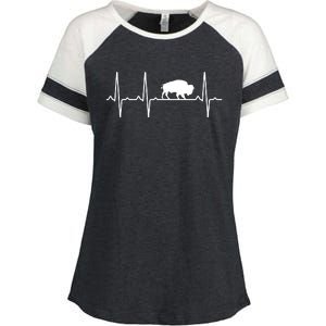 Buffalo Heartbeat Gift For Men Women Tamaraw Bison Lover Enza Ladies Jersey Colorblock Tee