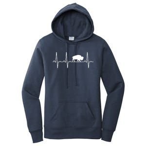 Buffalo Heartbeat Gift For Men Women Tamaraw Bison Lover Women's Pullover Hoodie