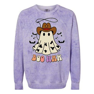 Boo Haw Ghost Western Cowboy Cowgirl Halloween Colorblast Crewneck Sweatshirt