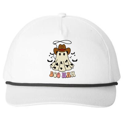 Boo Haw Ghost Western Cowboy Cowgirl Halloween Snapback Five-Panel Rope Hat