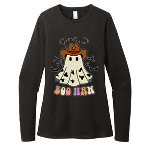 Boo Haw Ghost Western Cowboy Cowgirl Halloween Womens CVC Long Sleeve Shirt