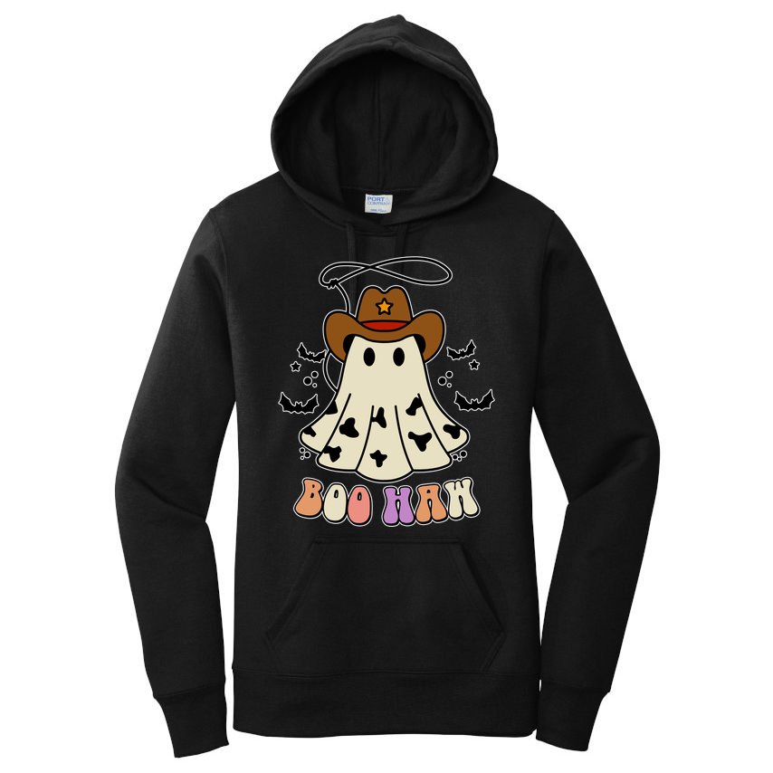 Boo Haw Ghost Western Cowboy Cowgirl Halloween Women's Pullover Hoodie