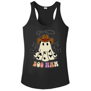 Boo Haw Ghost Western Cowboy Cowgirl Halloween Ladies PosiCharge Competitor Racerback Tank