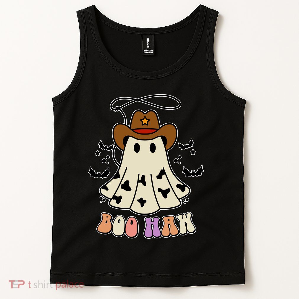 Boo Haw Ghost Western Cowboy Cowgirl Halloween Tank Top