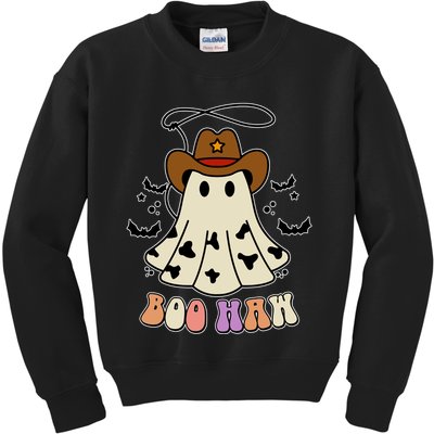 Boo Haw Ghost Western Cowboy Cowgirl Halloween Kids Sweatshirt