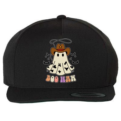 Boo Haw Ghost Western Cowboy Cowgirl Halloween Wool Snapback Cap