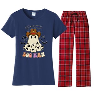 Boo Haw Ghost Western Cowboy Cowgirl Halloween Women's Flannel Pajama Set