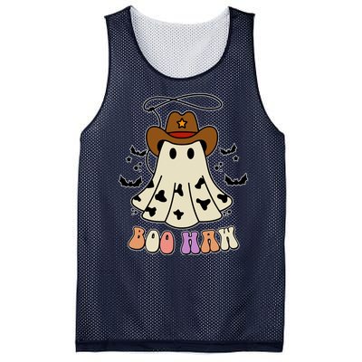 Boo Haw Ghost Western Cowboy Cowgirl Halloween Mesh Reversible Basketball Jersey Tank