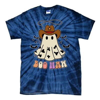 Boo Haw Ghost Western Cowboy Cowgirl Halloween Tie-Dye T-Shirt