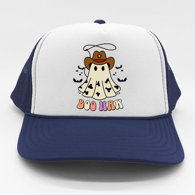 Boo Haw Ghost Western Cowboy Cowgirl Halloween Trucker Hat