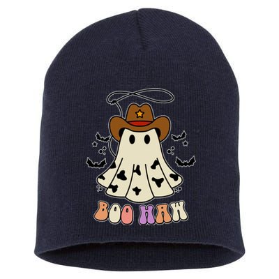 Boo Haw Ghost Western Cowboy Cowgirl Halloween Short Acrylic Beanie