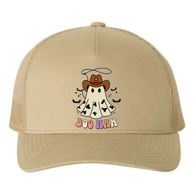 Boo Haw Ghost Western Cowboy Cowgirl Halloween Yupoong Adult 5-Panel Trucker Hat