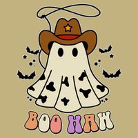 Boo Haw Ghost Western Cowboy Cowgirl Halloween Long Sleeve Shirt