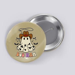 Boo Haw Ghost Western Cowboy Cowgirl Halloween Button