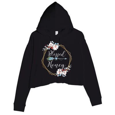 Blessed Honey Grandma Gift Crop Fleece Hoodie