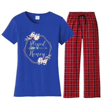 Blessed Honey Grandma Gift Women's Flannel Pajama Set