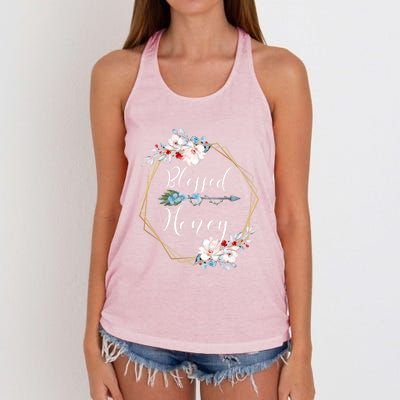 Blessed Honey Grandma Gift Women's Knotted Racerback Tank