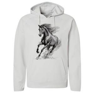 Beautiful Horse Graphic Horse Lover Performance Fleece Hoodie