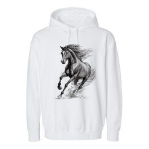 Beautiful Horse Graphic Horse Lover Garment-Dyed Fleece Hoodie