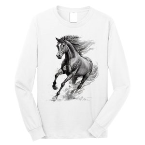 Beautiful Horse Graphic Horse Lover Long Sleeve Shirt