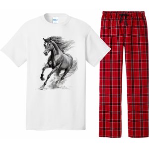 Beautiful Horse Graphic Horse Lover Pajama Set