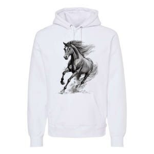 Beautiful Horse Graphic Horse Lover Premium Hoodie