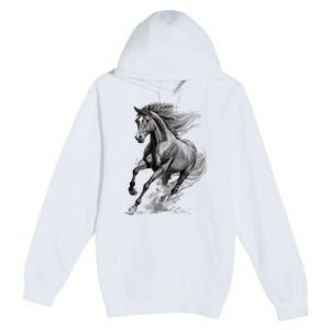 Beautiful Horse Graphic Horse Lover Premium Pullover Hoodie