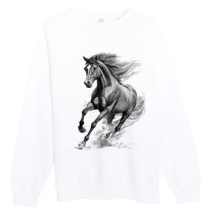 Beautiful Horse Graphic Horse Lover Premium Crewneck Sweatshirt