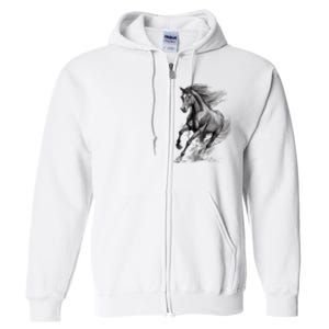 Beautiful Horse Graphic Horse Lover Full Zip Hoodie