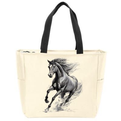 Beautiful Horse Graphic funny Horse Lover Zip Tote Bag