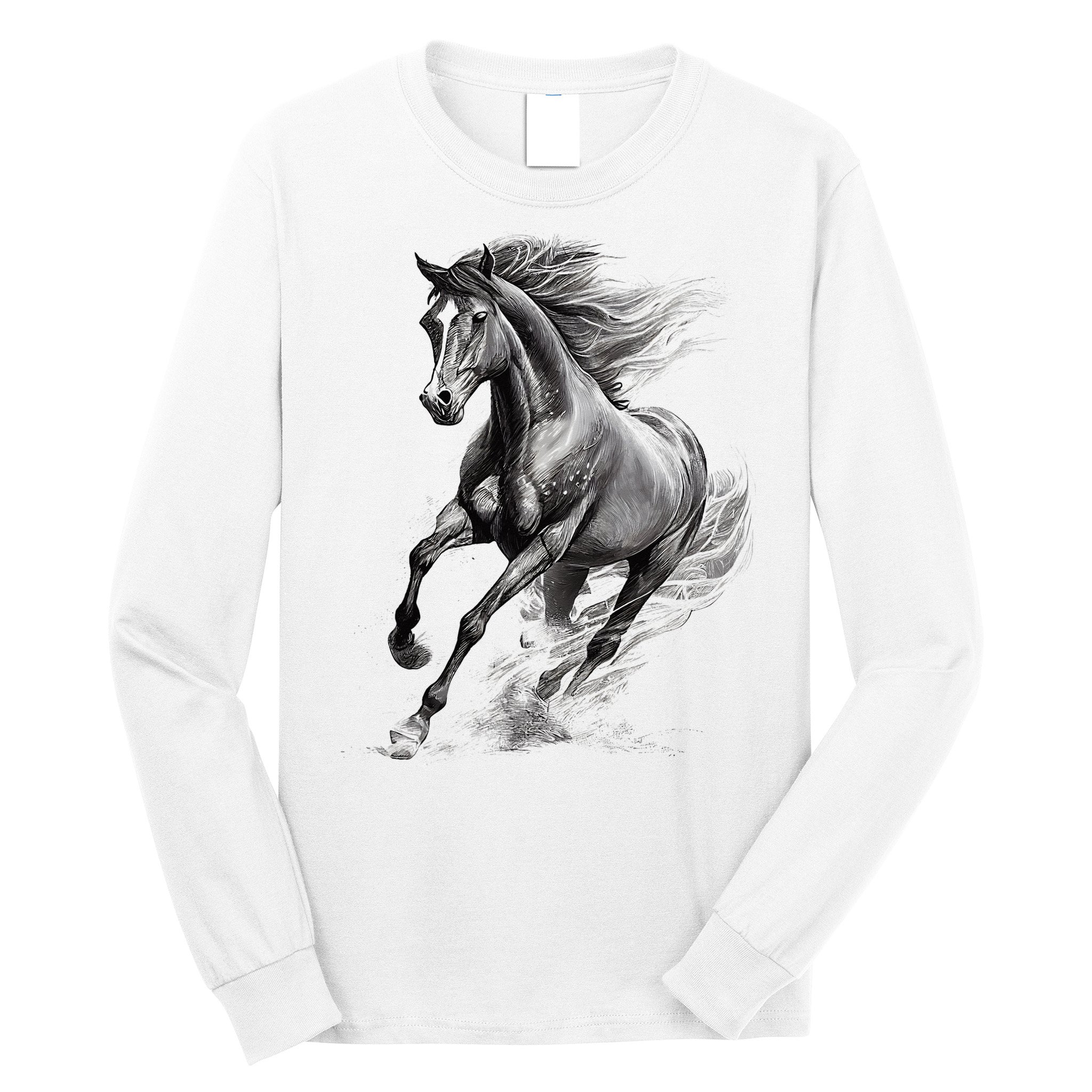Beautiful Horse Graphic funny Horse Lover Long Sleeve Shirt