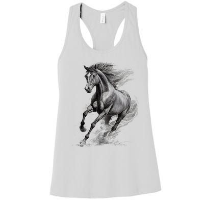 Beautiful Horse Graphic funny Horse Lover Women's Racerback Tank