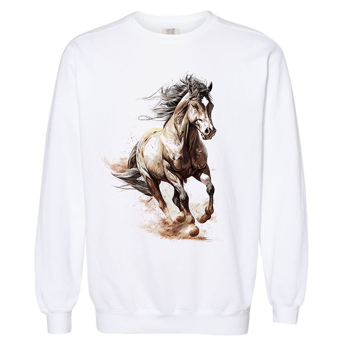 Beautiful Horse Graphic Horse Garment-Dyed Sweatshirt