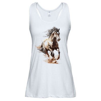Beautiful Horse Graphic Horse Ladies Essential Flowy Tank