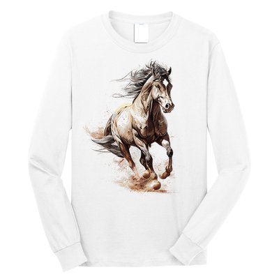 Beautiful Horse Graphic Horse funny animal Long Sleeve Shirt