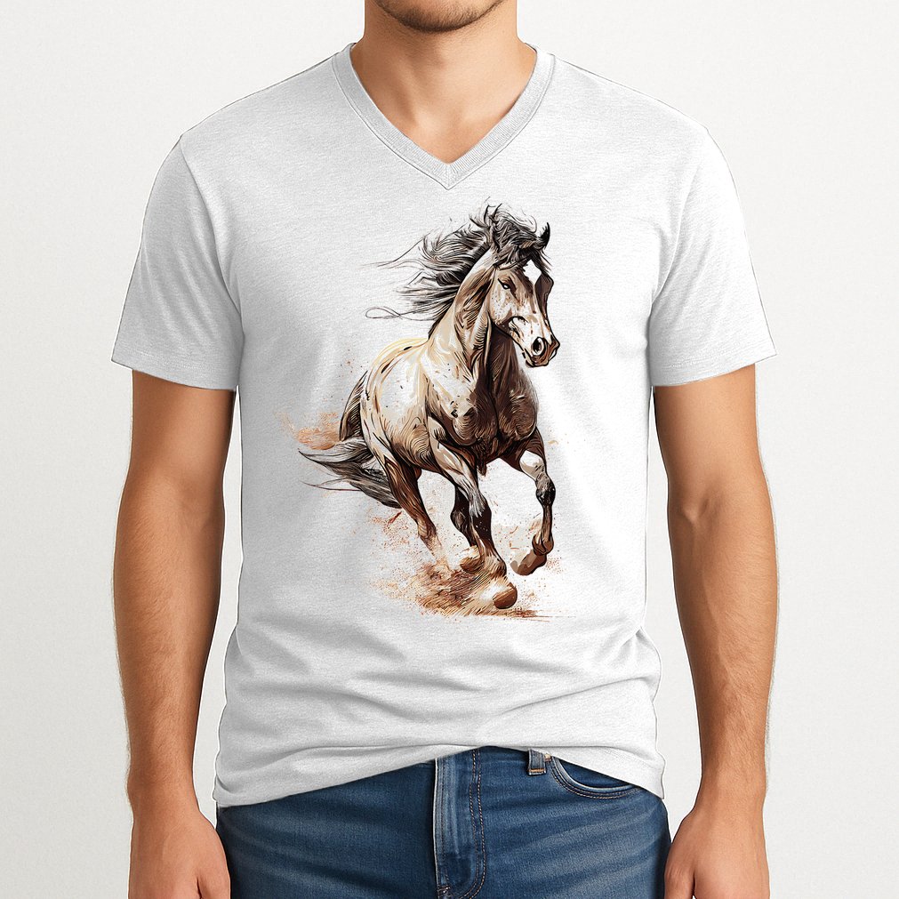 Beautiful Horse Graphic Horse funny animal V-Neck T-Shirt