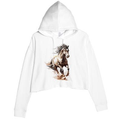 Beautiful Horse Graphic Horse funny animal Crop Fleece Hoodie
