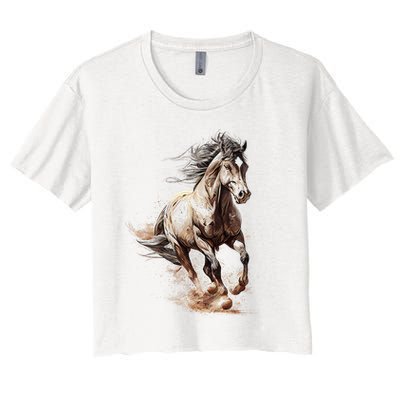 Beautiful Horse Graphic Horse funny animal Crop Top