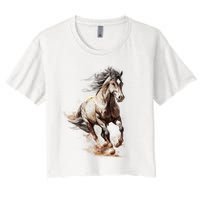 Beautiful Horse Graphic Horse funny animal Women's Crop Top Tee
