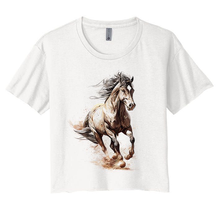 Beautiful Horse Graphic Horse funny animal Women's Crop Top Tee