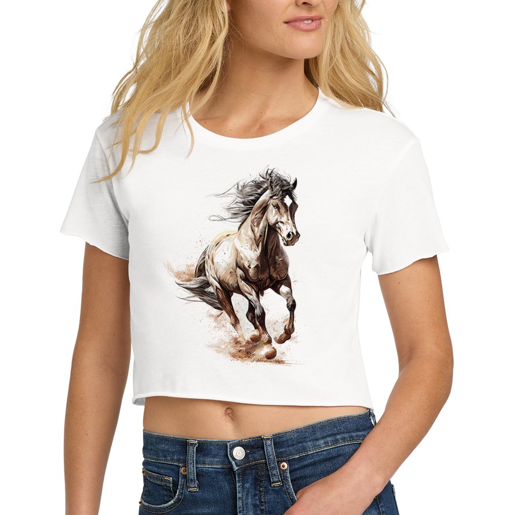 Beautiful Horse Graphic Horse funny animal Women's Crop Top Tee