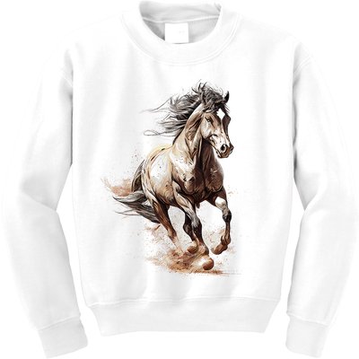 Beautiful Horse Graphic Horse funny animal Kids Sweatshirt