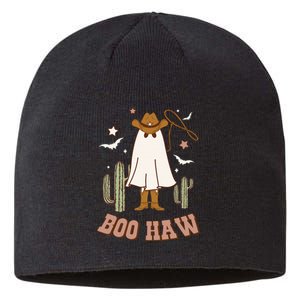 Boo Haw Ghost Funny Cowboy Cowgirl Western Halloween Sustainable Beanie