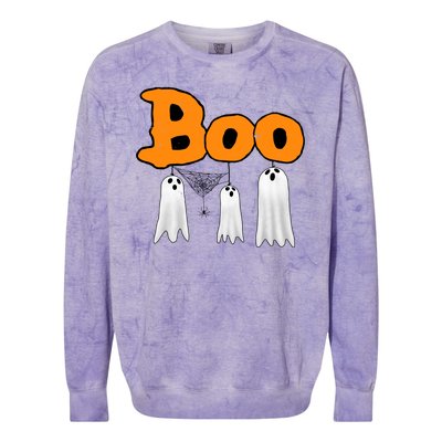 Boo Hanging Ghost Cute Funny Halloween Party Colorblast Crewneck Sweatshirt