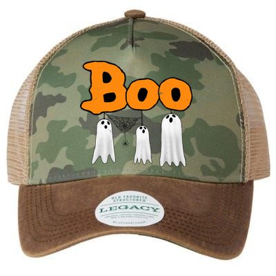 Boo Hanging Ghost Cute Funny Halloween Party Legacy Tie Dye Trucker Hat
